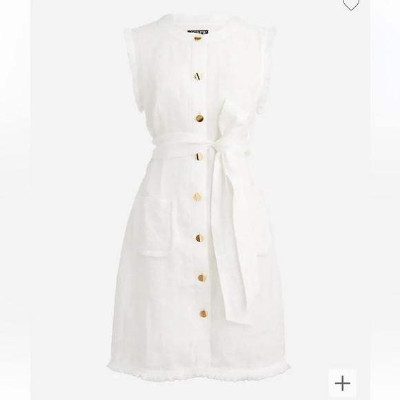 J crew Raw-hem mini shirtdress in linen - Picture 4 of 5